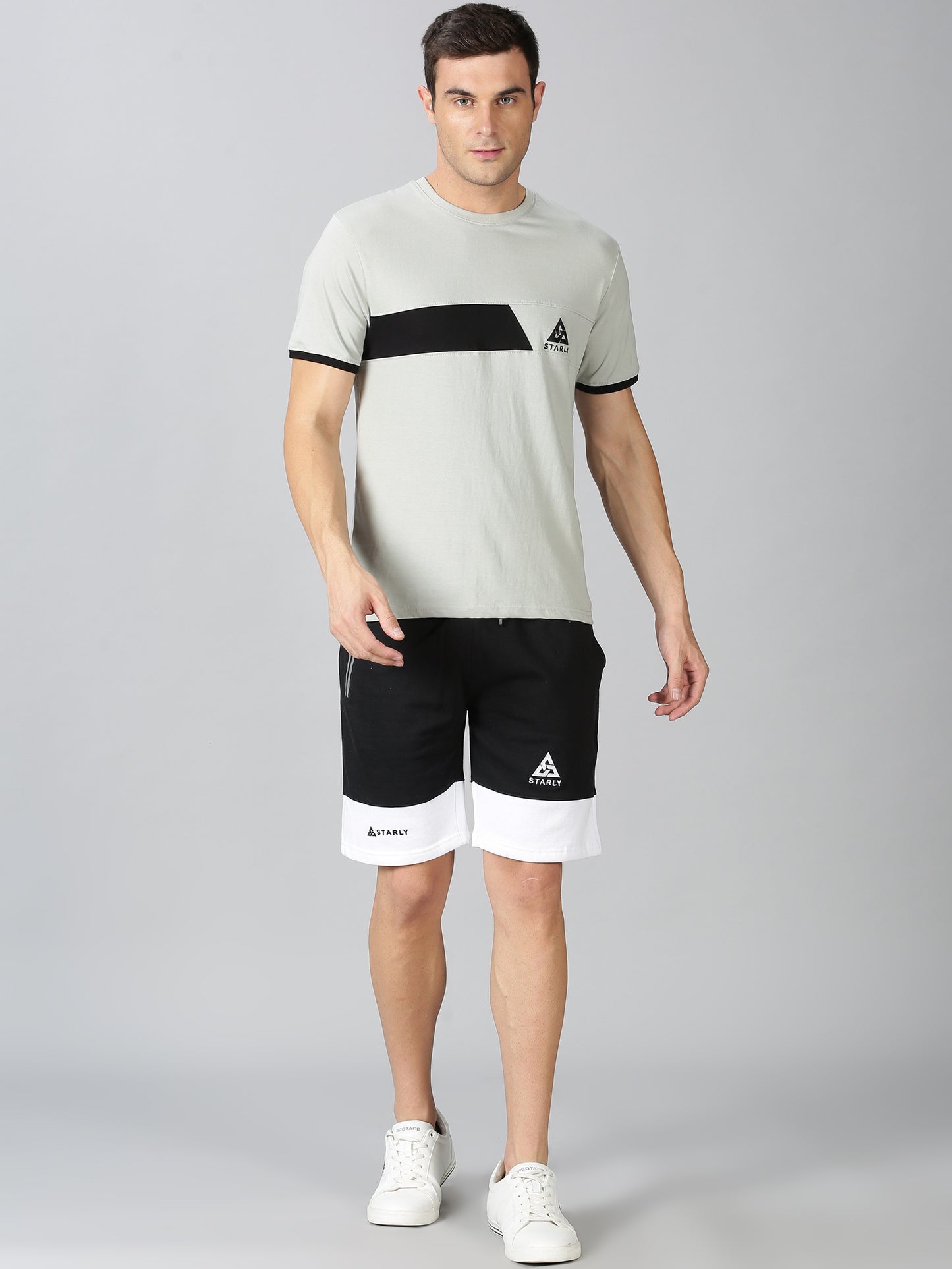 Trendy Grey T-shirt and Shorts Combo