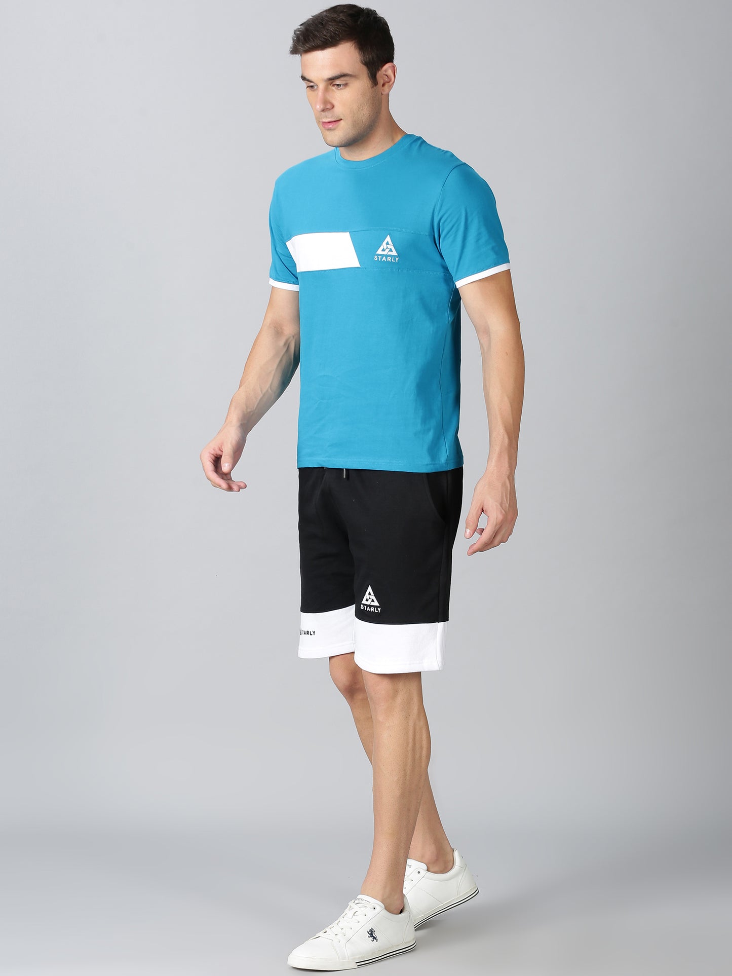 Trendy Aqua-Blue T-shirt and Shorts Combo