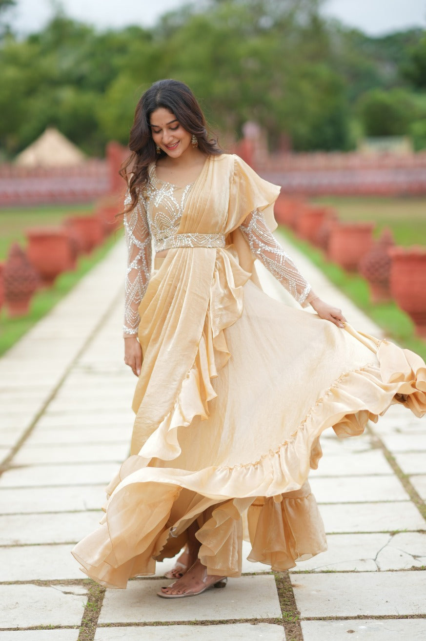 Premium Ruffle Designer Lehanga Saree