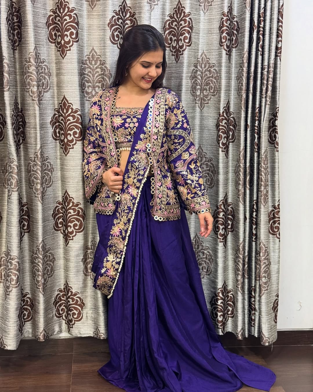 INDO-WESTERN DRAPE SAREE