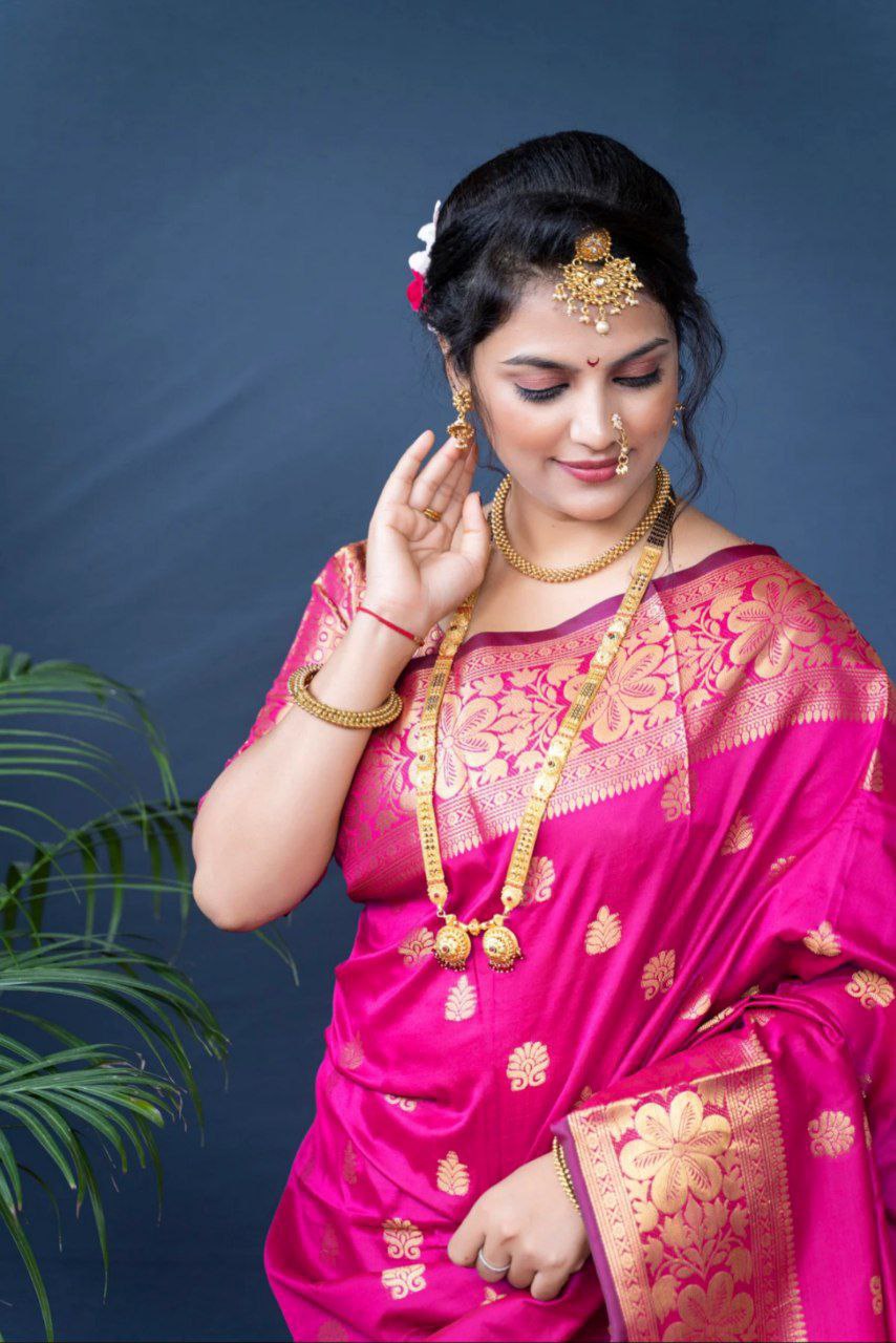 Banarasi Silk Saree in Pink