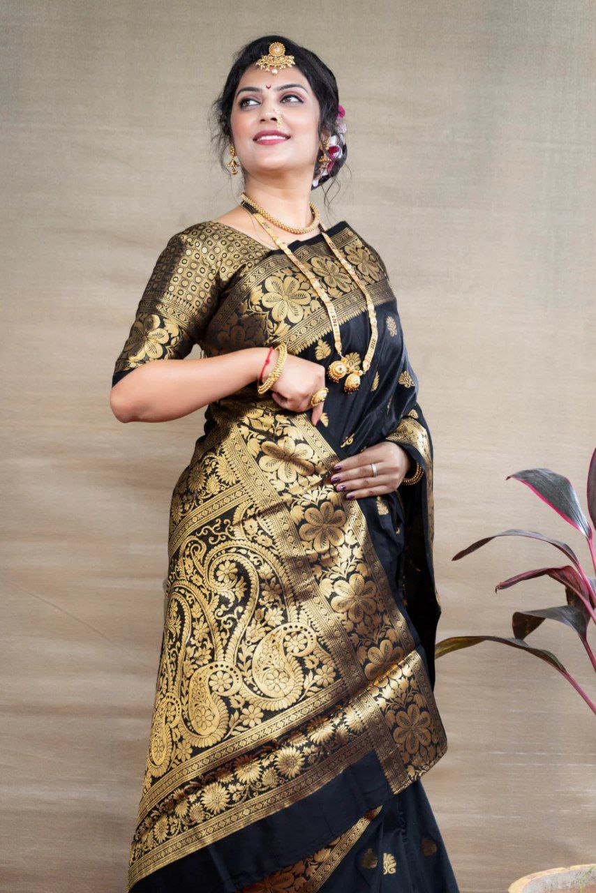 Banarasi Silk Saree in Black