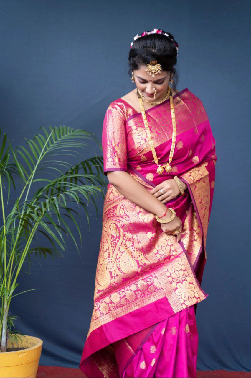 Banarasi Silk Saree in Pink