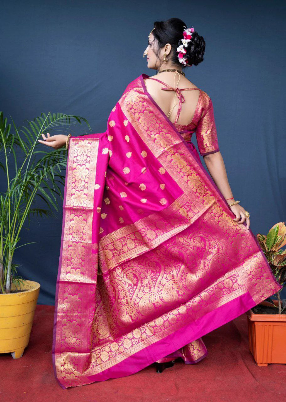 Banarasi Silk Saree in Pink