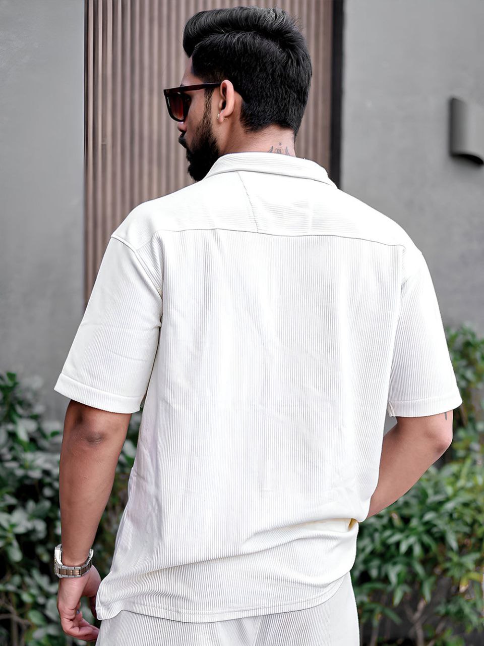 Textured White Shirt