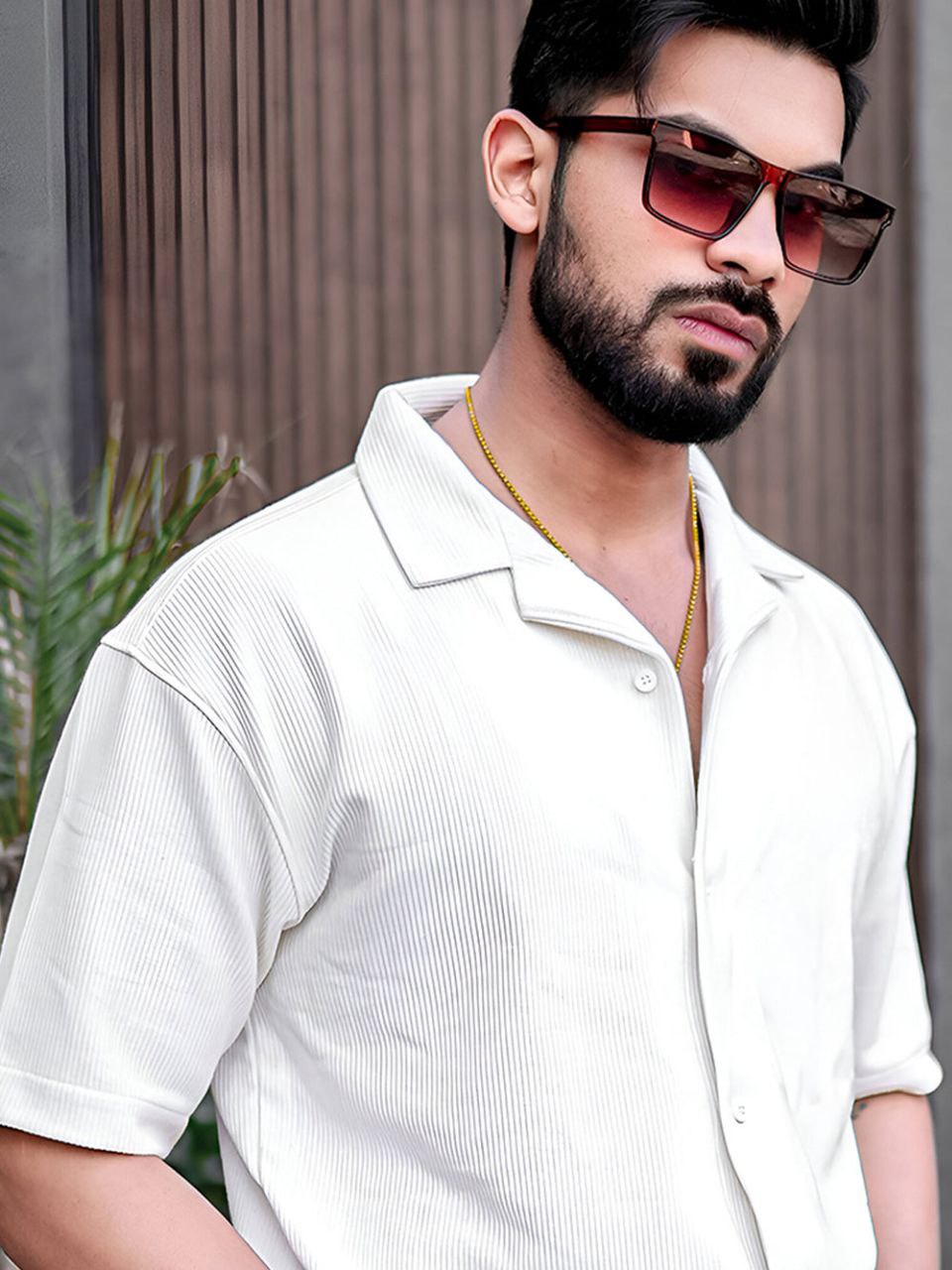 Textured White Shirt