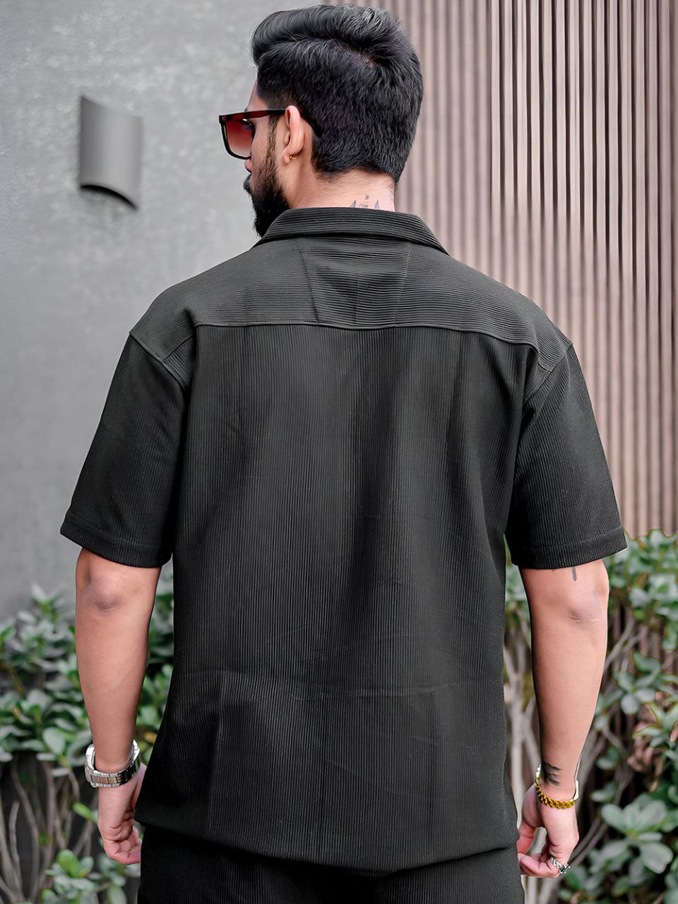 Textured Black Shirt