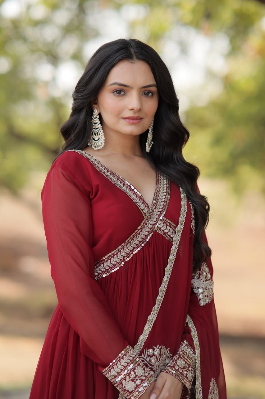Premium Readymade Alia Cut Gowns & Dressess & Dresses with Dupatta Set