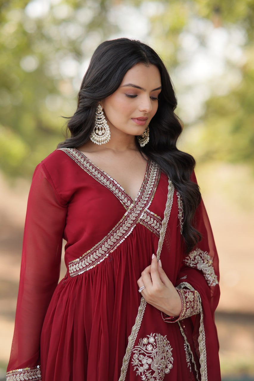 Premium Readymade Alia Cut Gowns & Dressess & Dresses with Dupatta Set