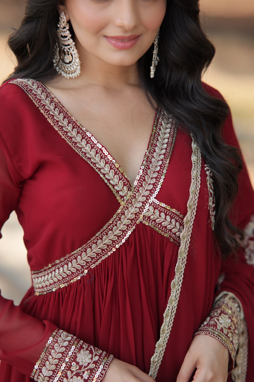 Premium Readymade Alia Cut Gowns & Dressess & Dresses with Dupatta Set