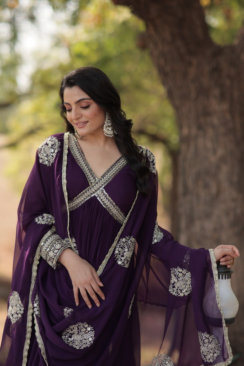 Premium Readymade Alia Cut Gowns & Dressess & Dresses with Dupatta Set
