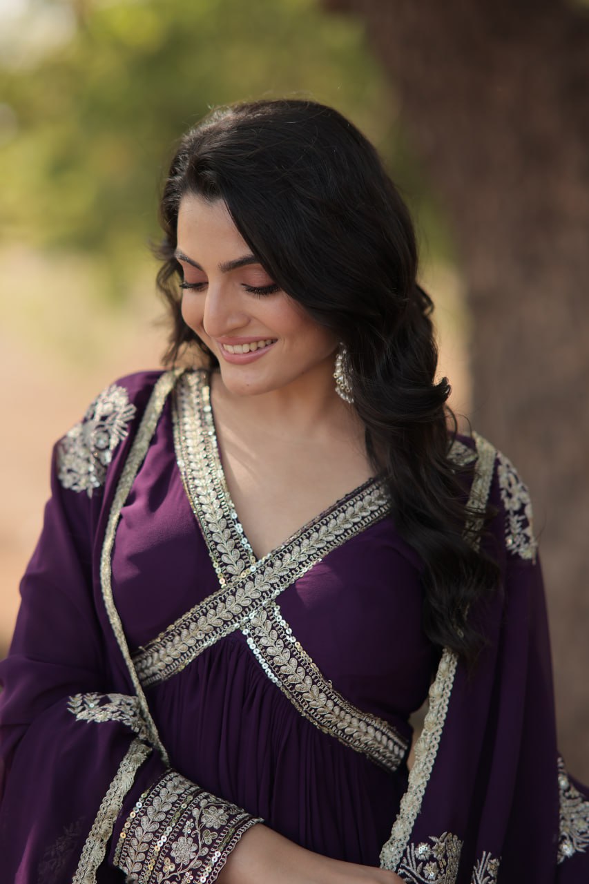 Premium Readymade Alia Cut Gowns & Dressess & Dresses with Dupatta Set