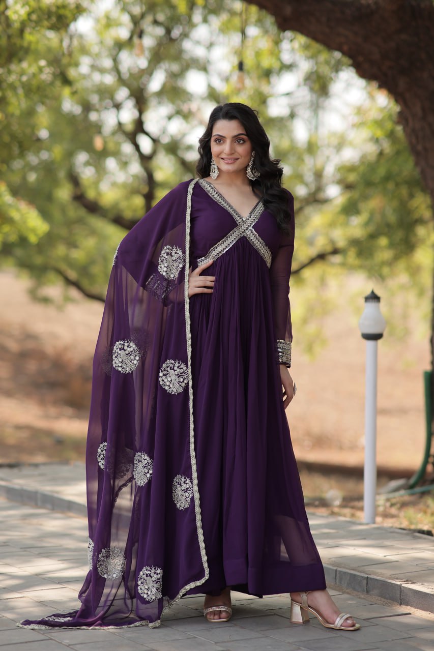 Premium Readymade Alia Cut Gowns & Dressess & Dresses with Dupatta Set