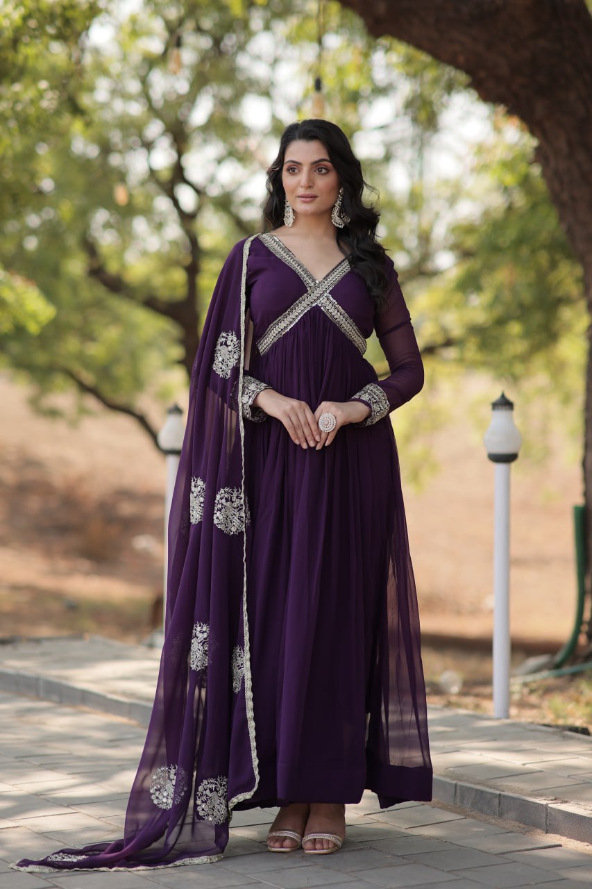 Premium Readymade Alia Cut Gowns & Dressess & Dresses with Dupatta Set