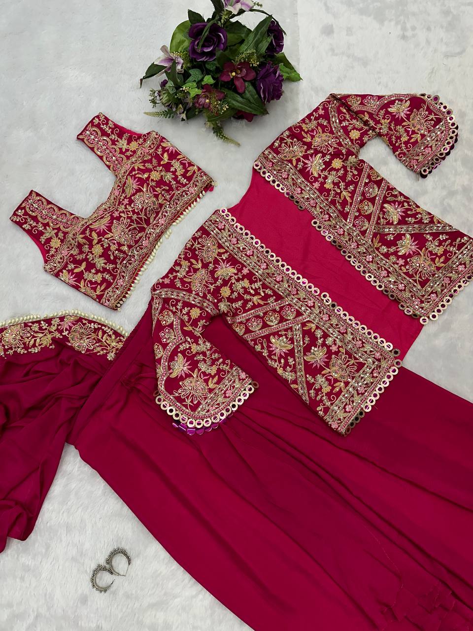 DRAPE SAREE WITH CHIC SHRUG