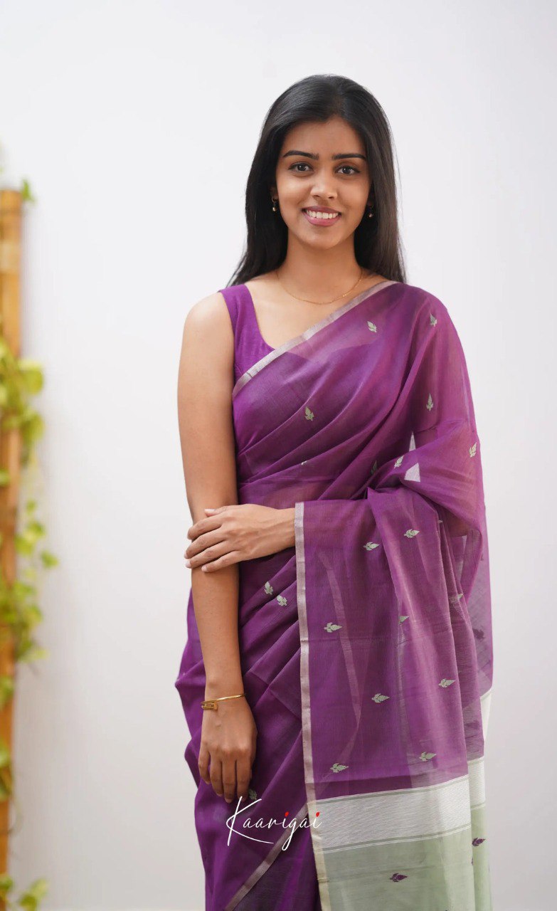 Elegant Contrast Jacquard Lilan Slab Cotton Saree
