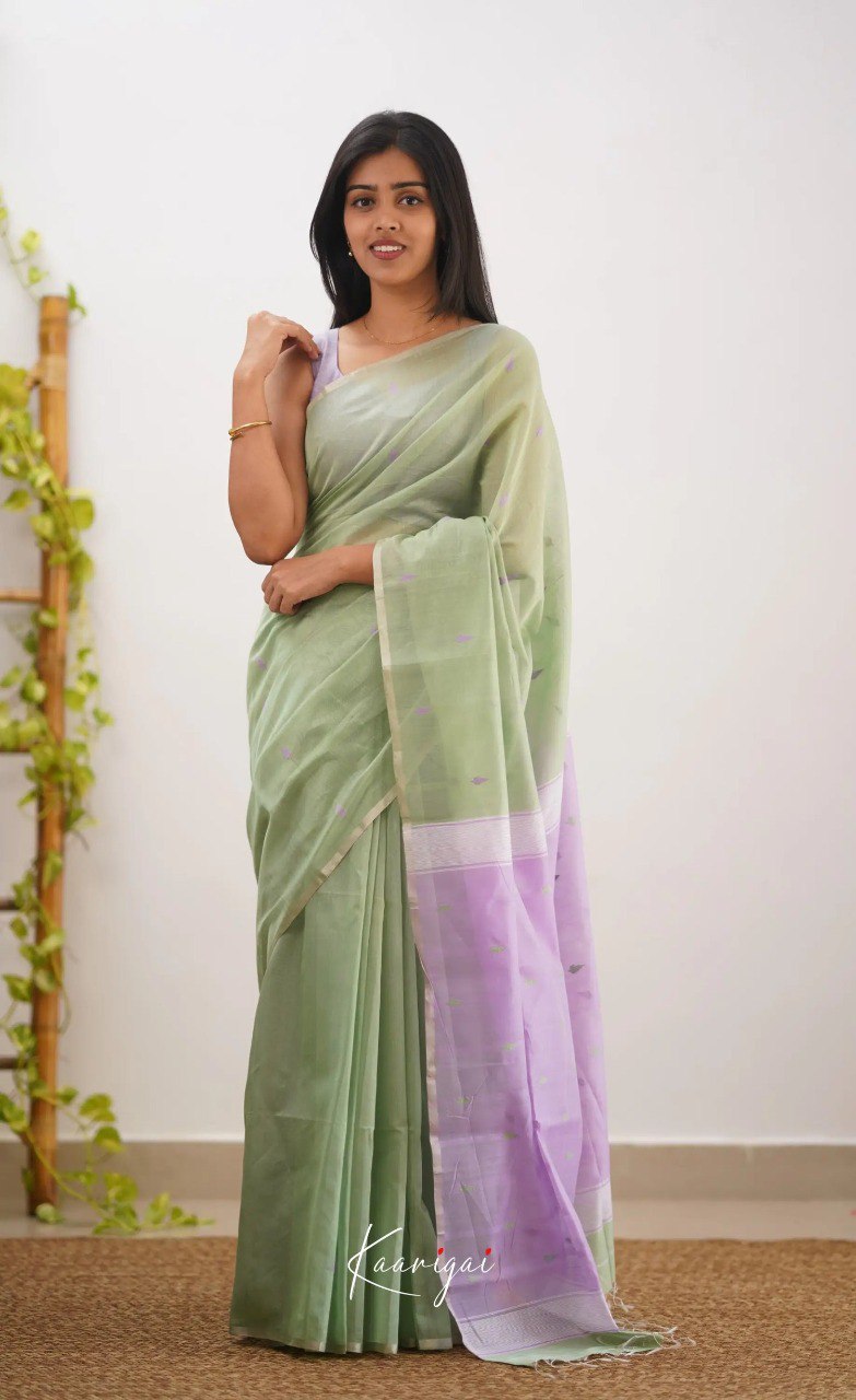Elegant Contrast Jacquard Lilan Slab Cotton Saree