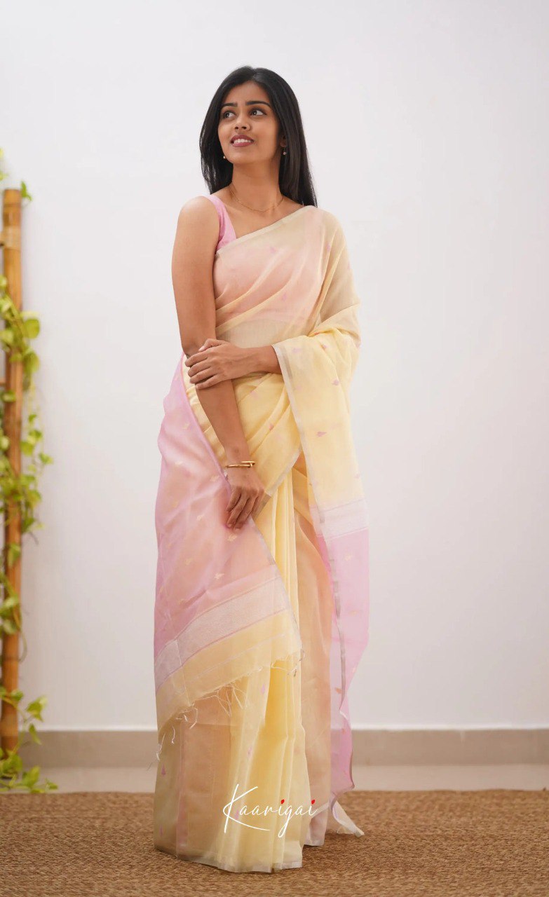 Elegant Contrast Jacquard Lilan Slab Cotton Saree