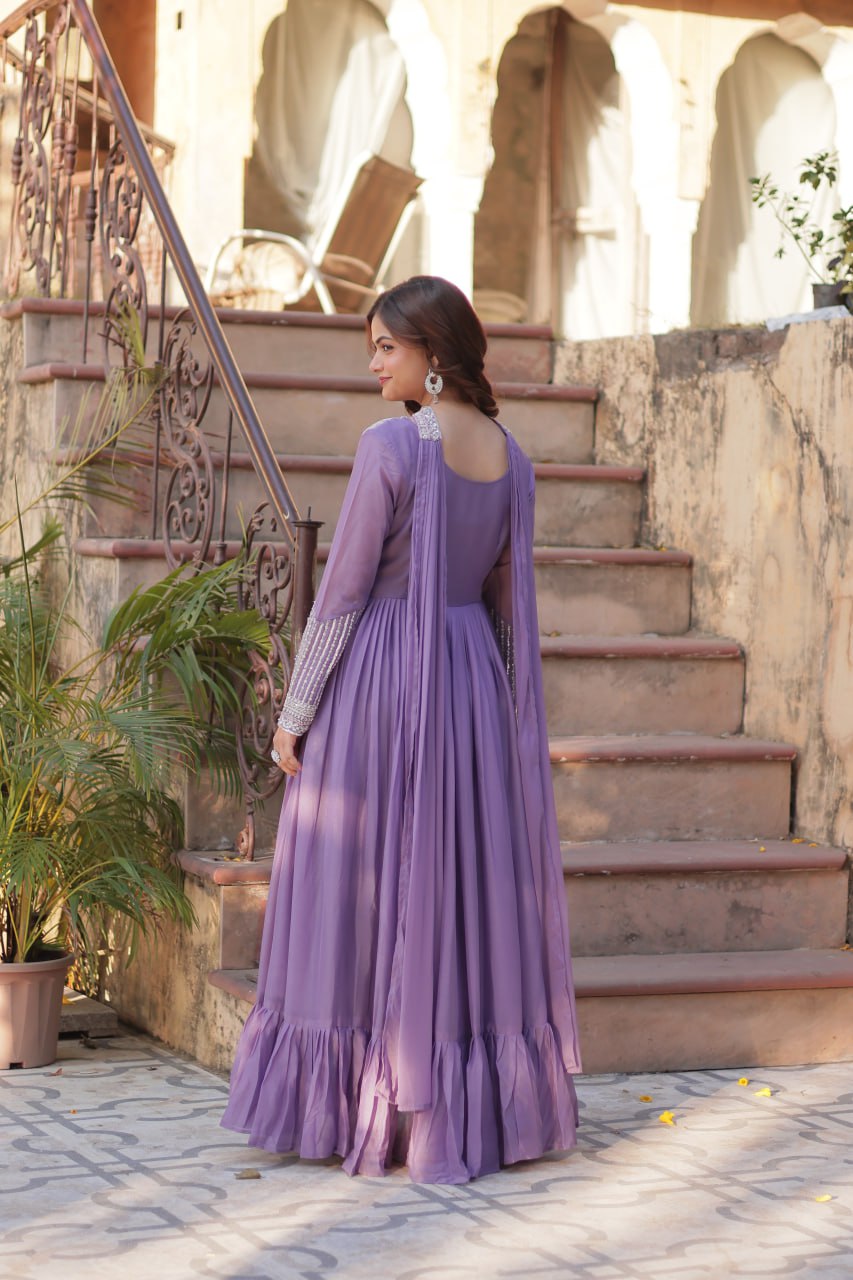 Perfect Partywear Gowns & Dressess & Dresses with Dupatta – Full Sleeves