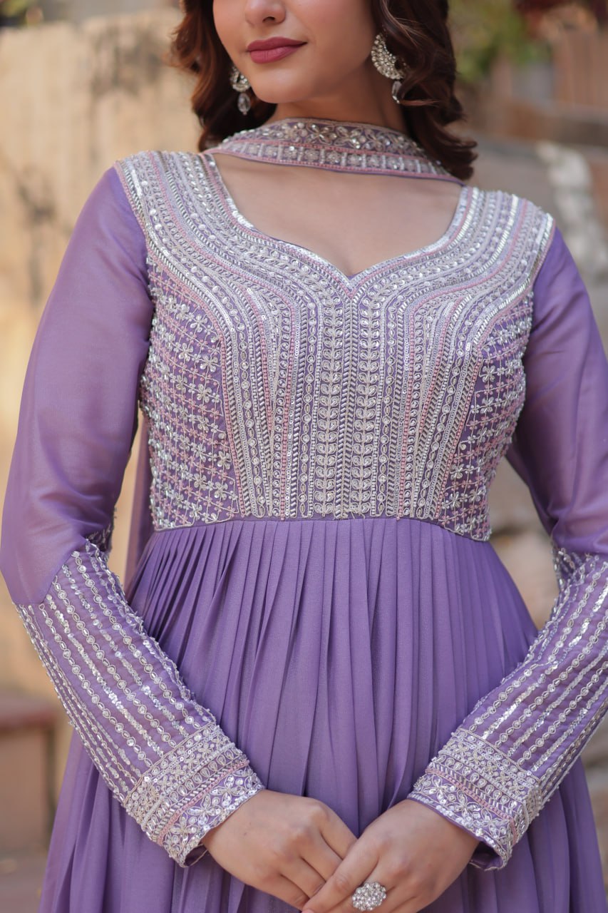 Perfect Partywear Gowns & Dressess & Dresses with Dupatta – Full Sleeves