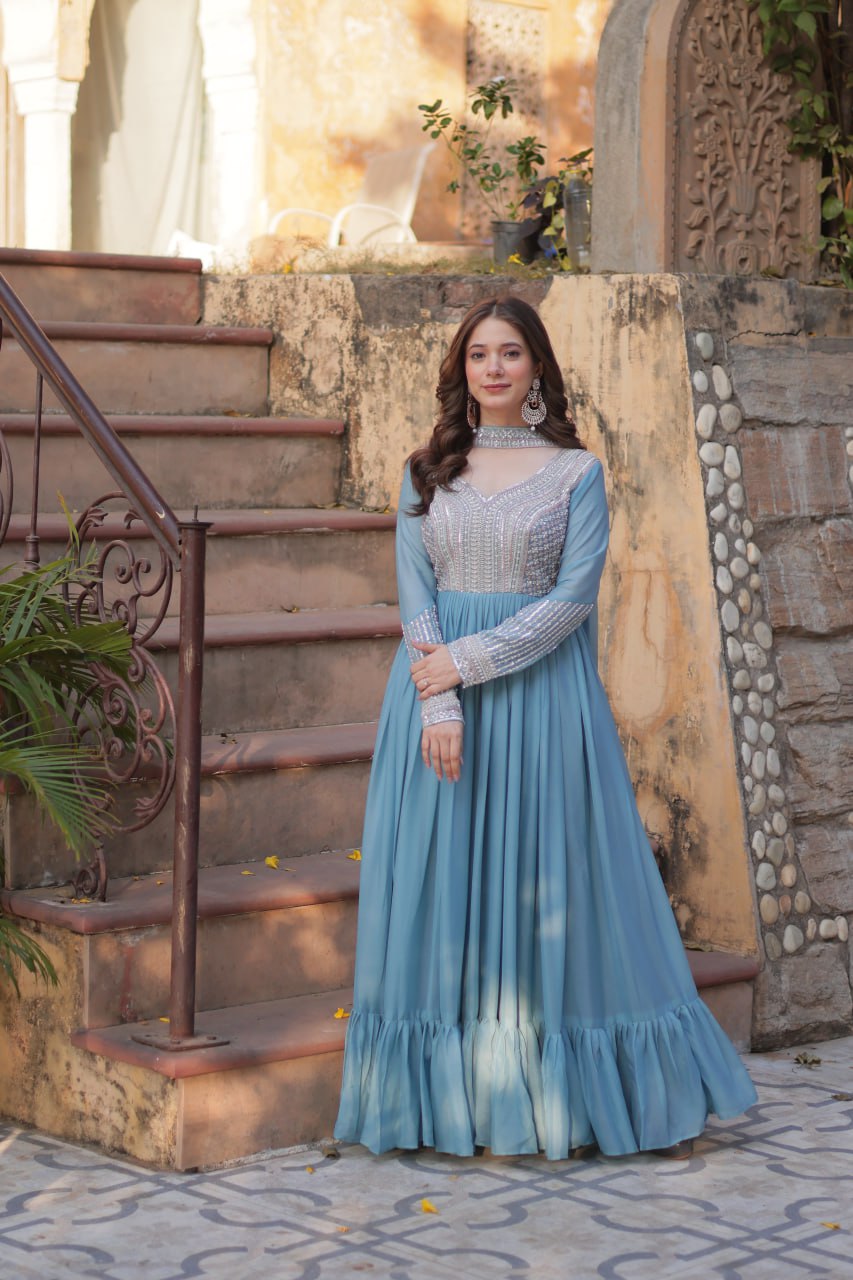 Perfect Partywear Gowns & Dressess & Dresses with Dupatta – Full Sleeves