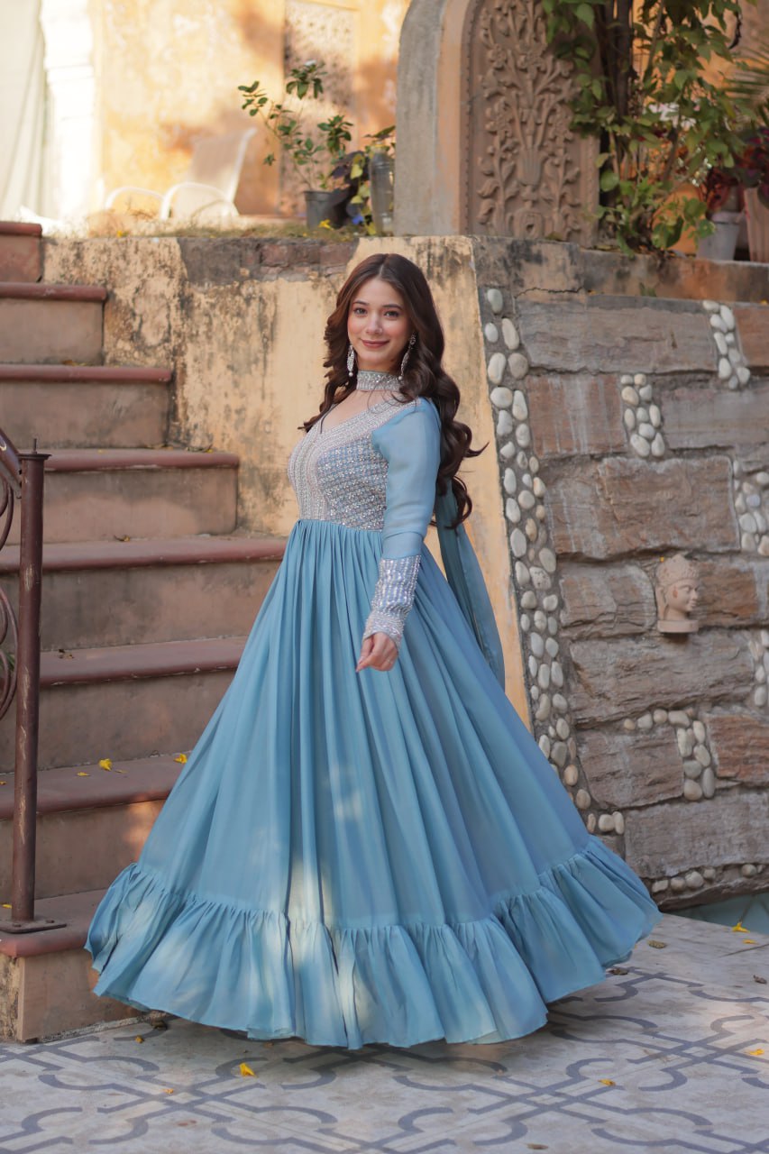 Perfect Partywear Gowns & Dressess & Dresses with Dupatta – Full Sleeves