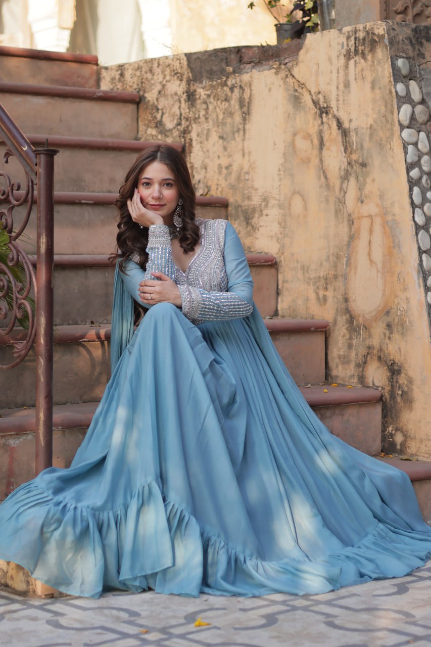 Perfect Partywear Gowns & Dressess & Dresses with Dupatta – Full Sleeves