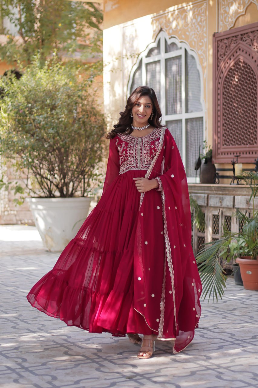 Premium Designer Readymade Gowns & Dressess & Dresses with Dupatta Set