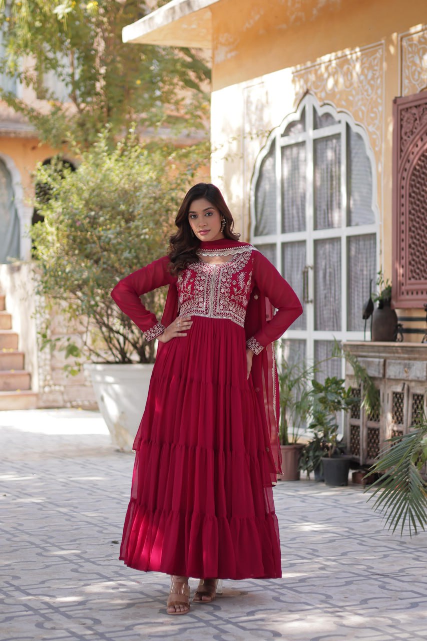 Premium Designer Readymade Gowns & Dressess & Dresses with Dupatta Set