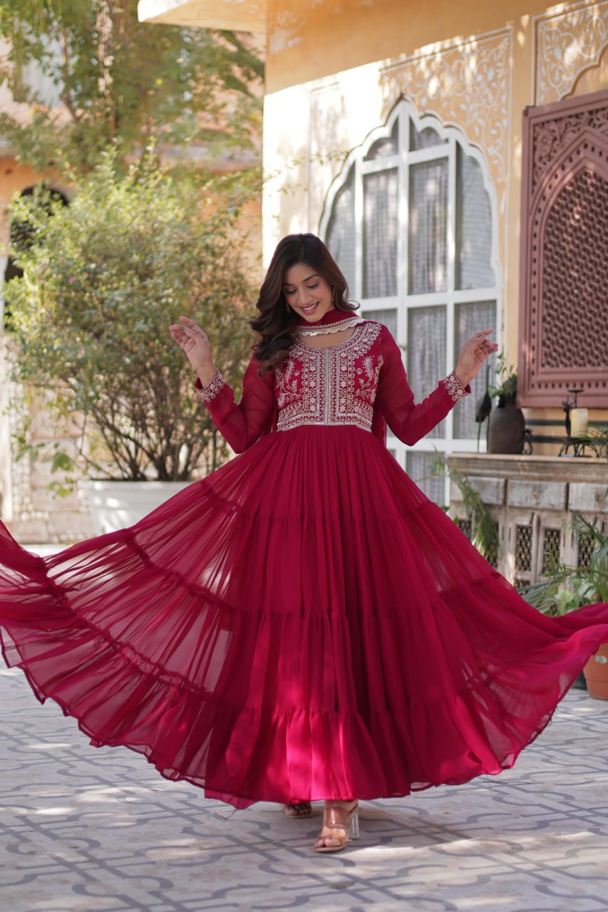 Premium Designer Readymade Gowns & Dressess & Dresses with Dupatta Set