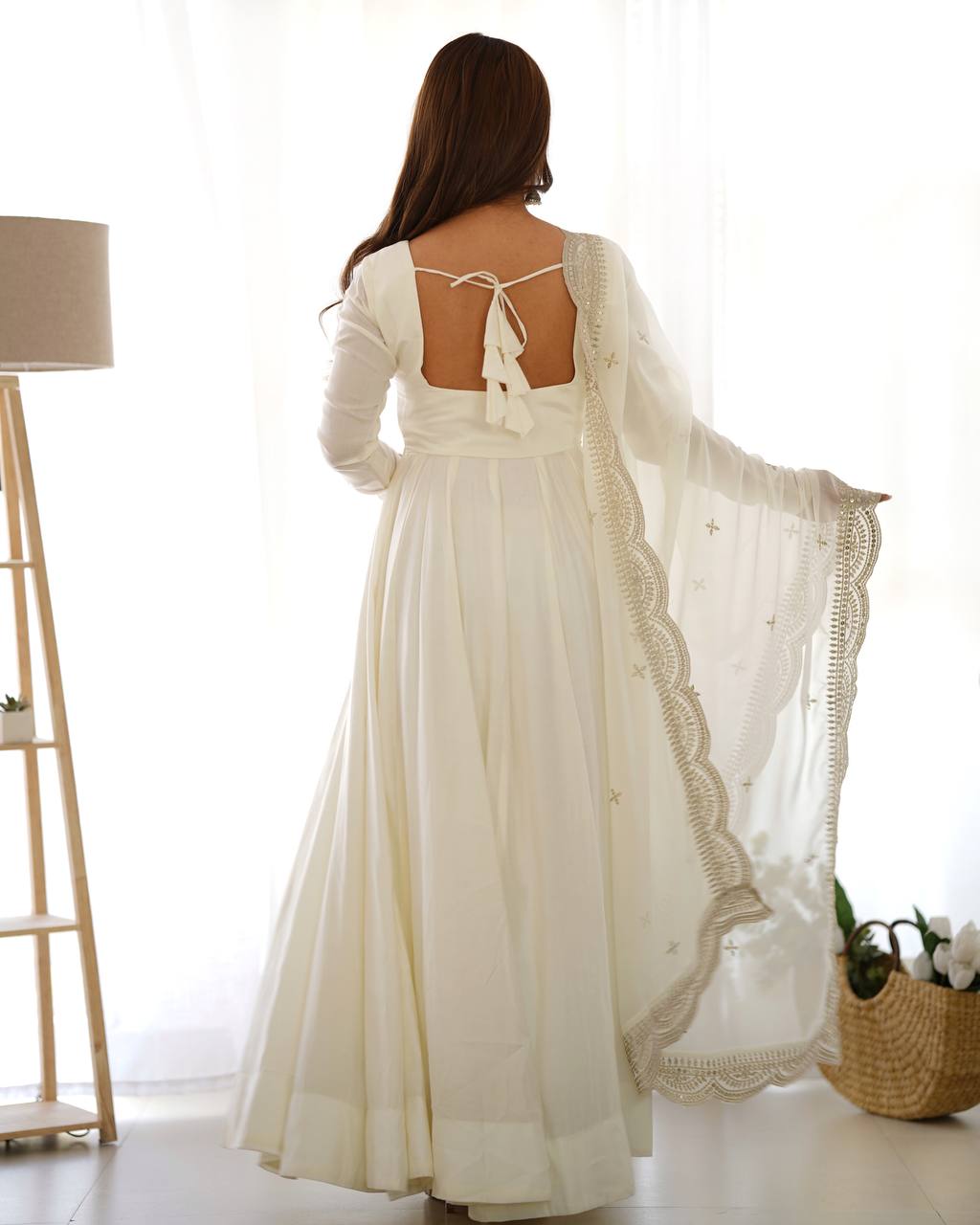 Premium Romansilk Chanderi Anarkali Gowns & Dressess & Dresses Set