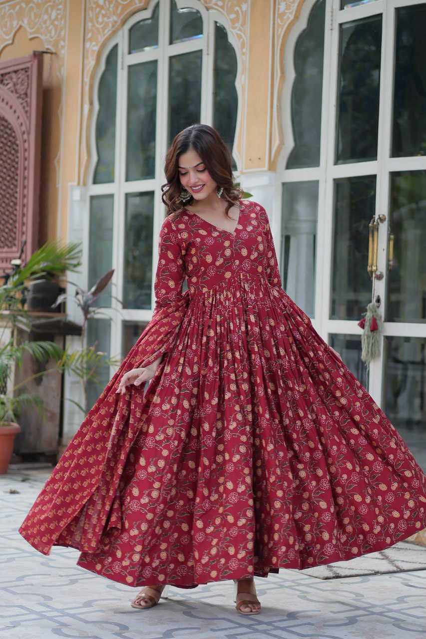 Premium Pure Cotton Suit Set – Top, Bottom & Dupatta