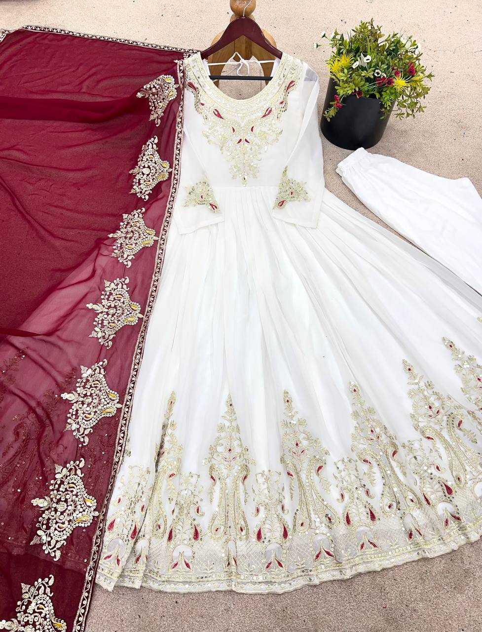 Heavy Designer Party Wear Gowns & Dressess & Dresses with Dupatta – Multy Thread Embroidery & Sequence Work