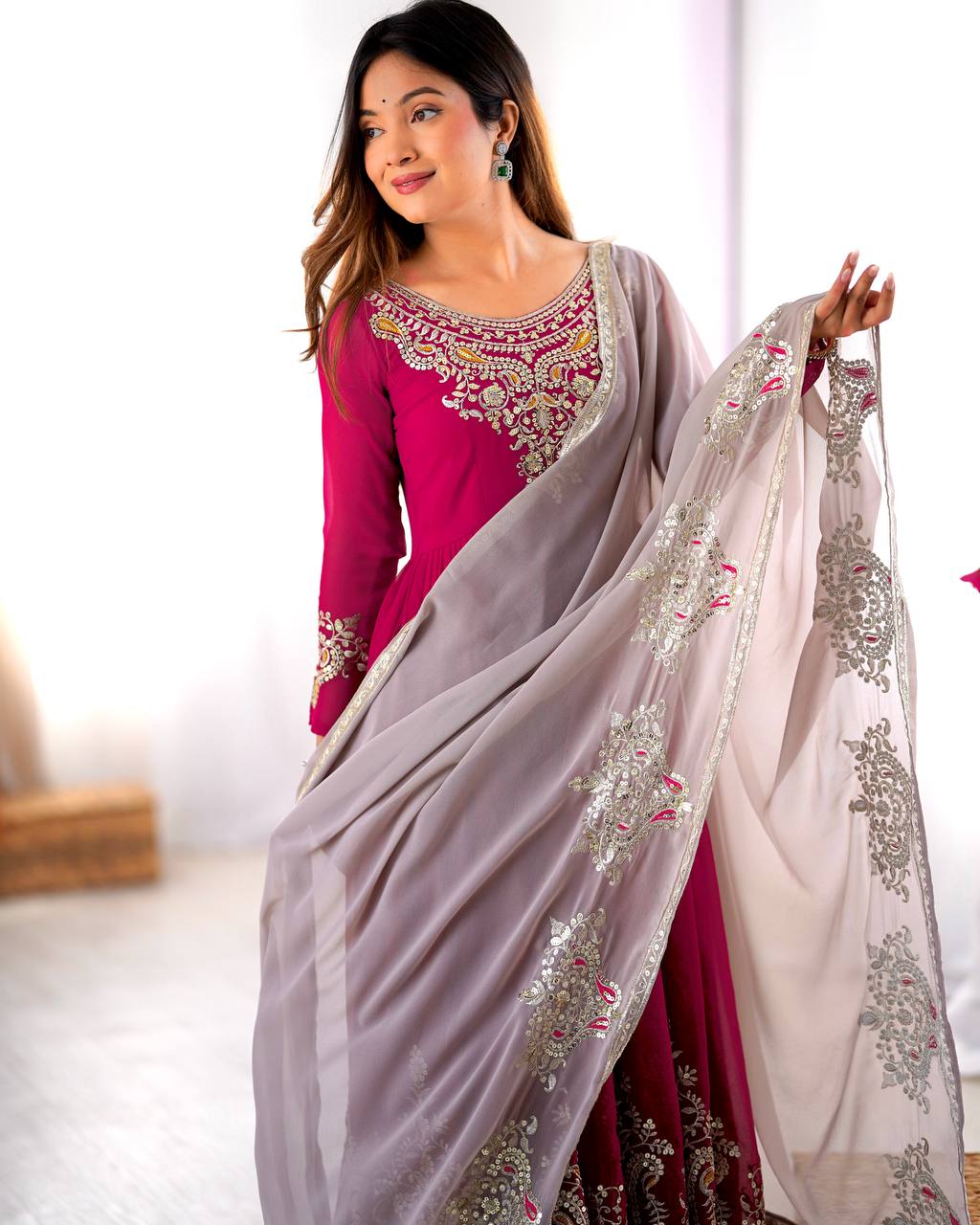 Heavy Designer Party Wear Gowns & Dressess & Dresses with Dupatta – Multy Thread Embroidery & Sequence Work