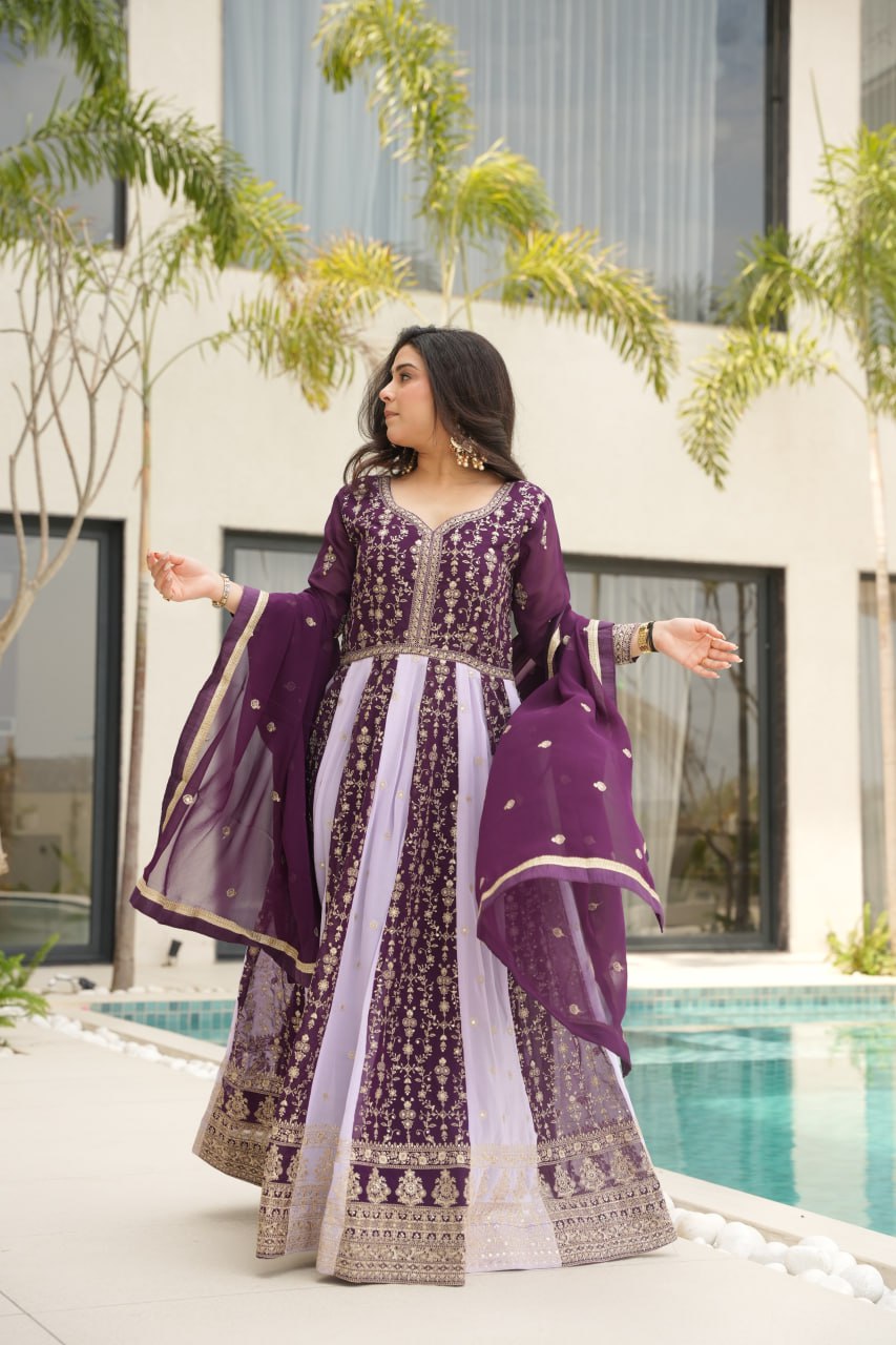 Luxury Zari & Sequins Embroidered Gowns & Dressess & Dresses with Dupatta