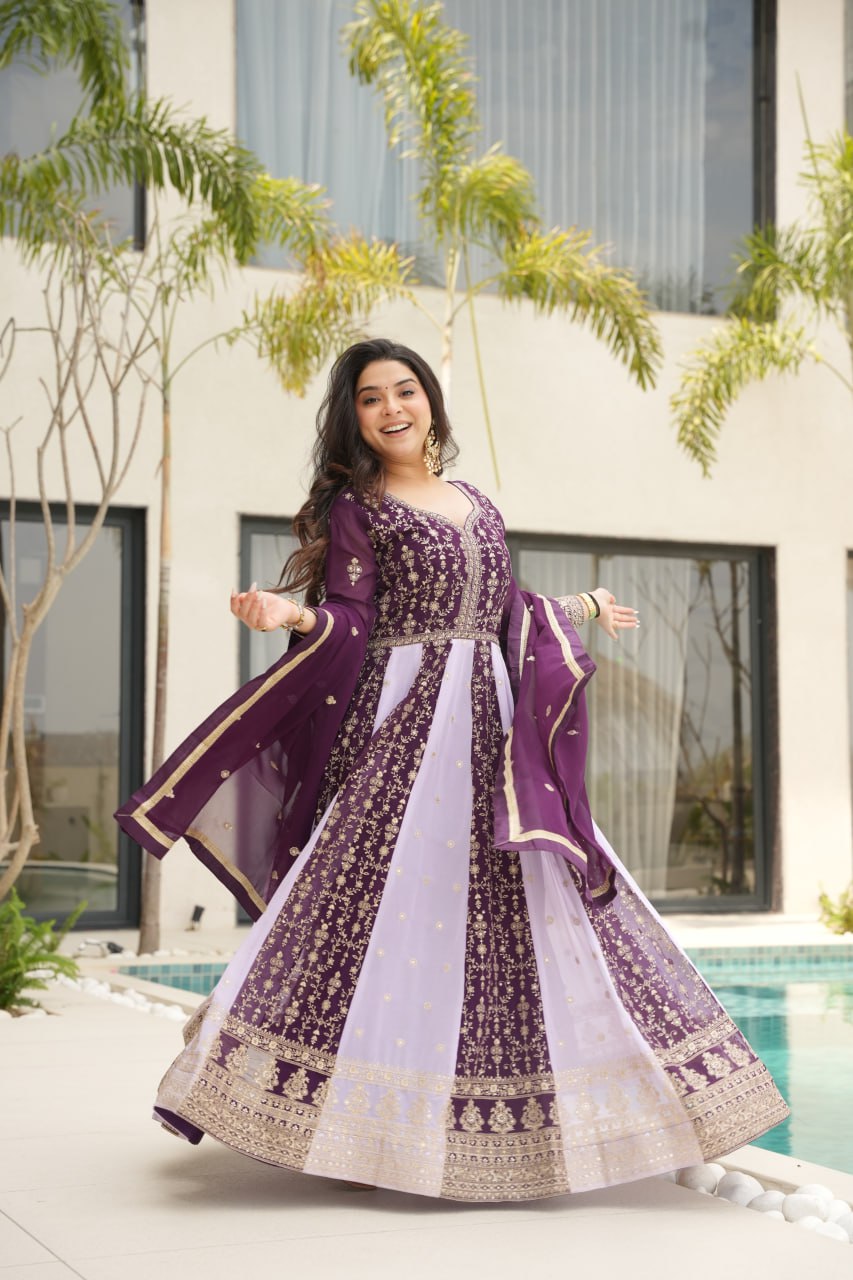 Luxury Zari & Sequins Embroidered Gowns & Dressess & Dresses with Dupatta