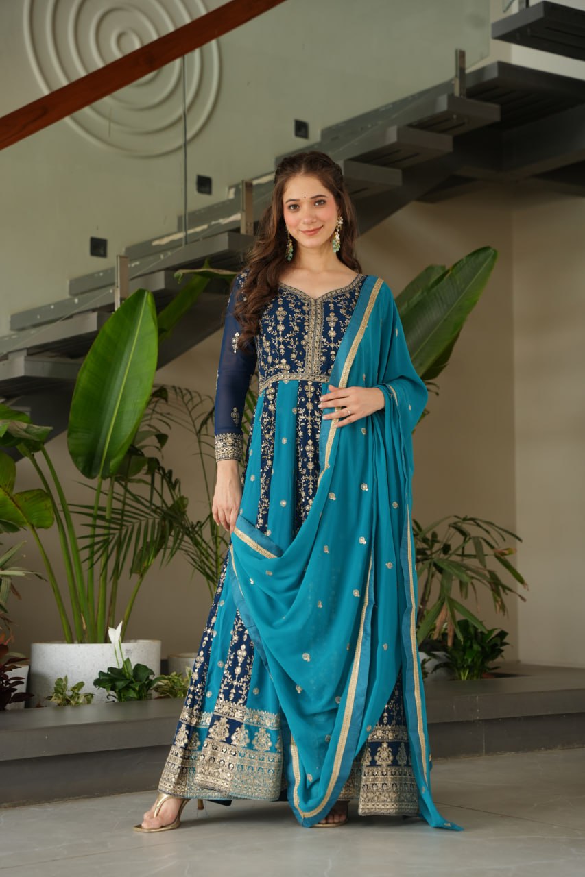 Luxury Zari & Sequins Embroidered Gowns & Dressess & Dresses with Dupatta