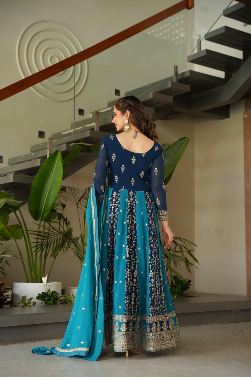 Luxury Zari & Sequins Embroidered Gowns & Dressess & Dresses with Dupatta
