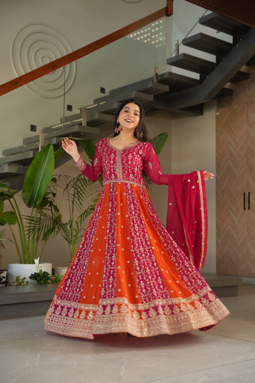 Luxury Zari & Sequins Embroidered Gowns & Dressess & Dresses with Dupatta