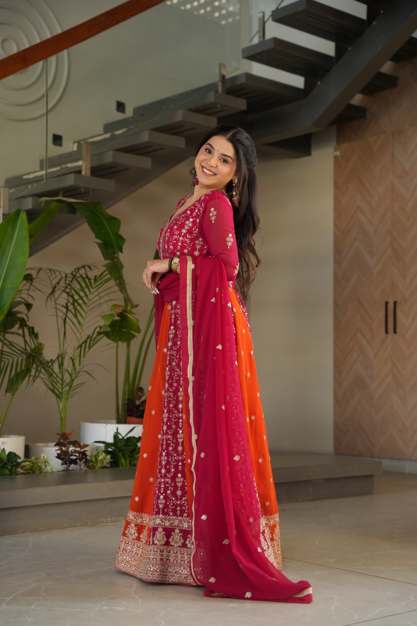 Luxury Zari & Sequins Embroidered Gowns & Dressess & Dresses with Dupatta