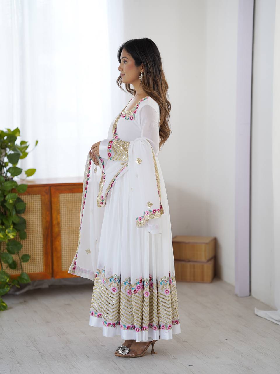 Heavy Georgette Embroidered Party Wear Gowns & Dressess & Dresses with Dupatta