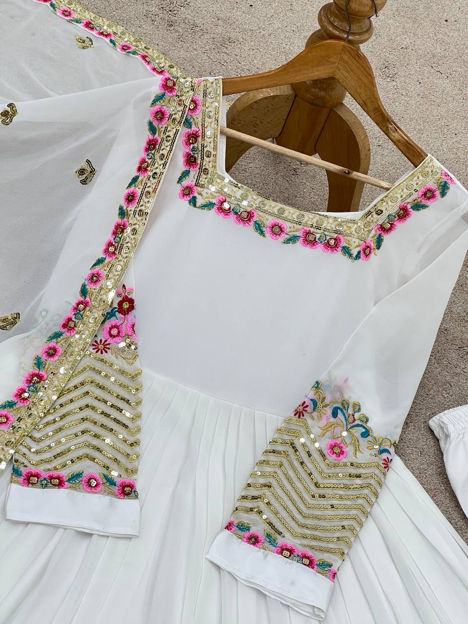 Heavy Georgette Embroidered Party Wear Gowns & Dressess & Dresses with Dupatta