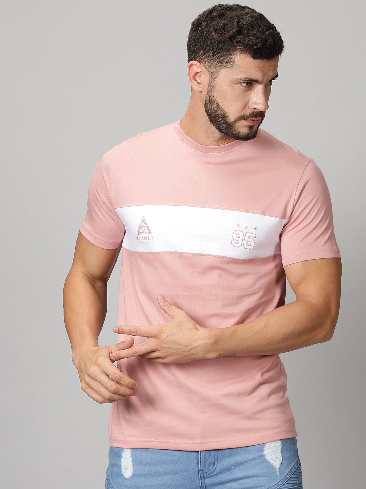 ColourBlocked T-Shirt: Peach