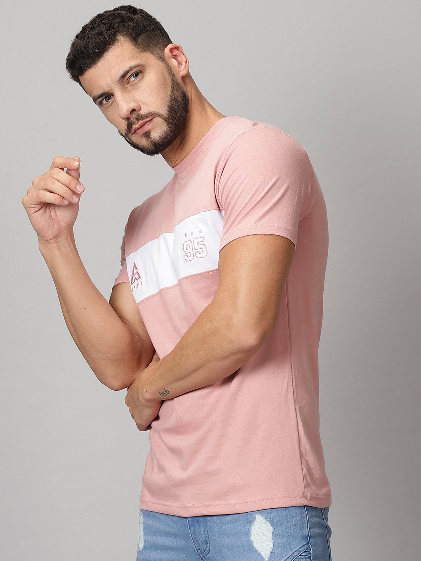 ColourBlocked T-Shirt: Peach