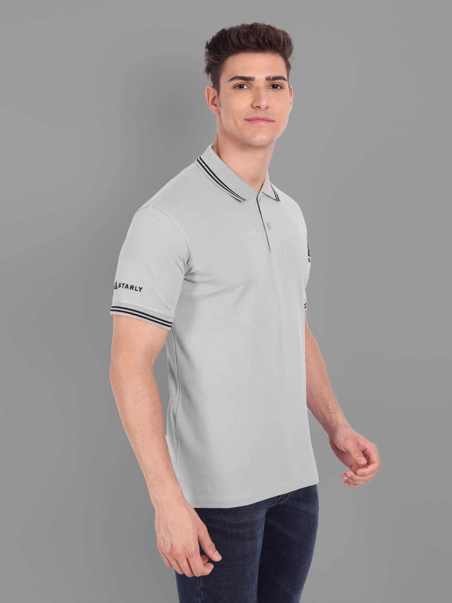 Solids Polo T-Shirt : Grey