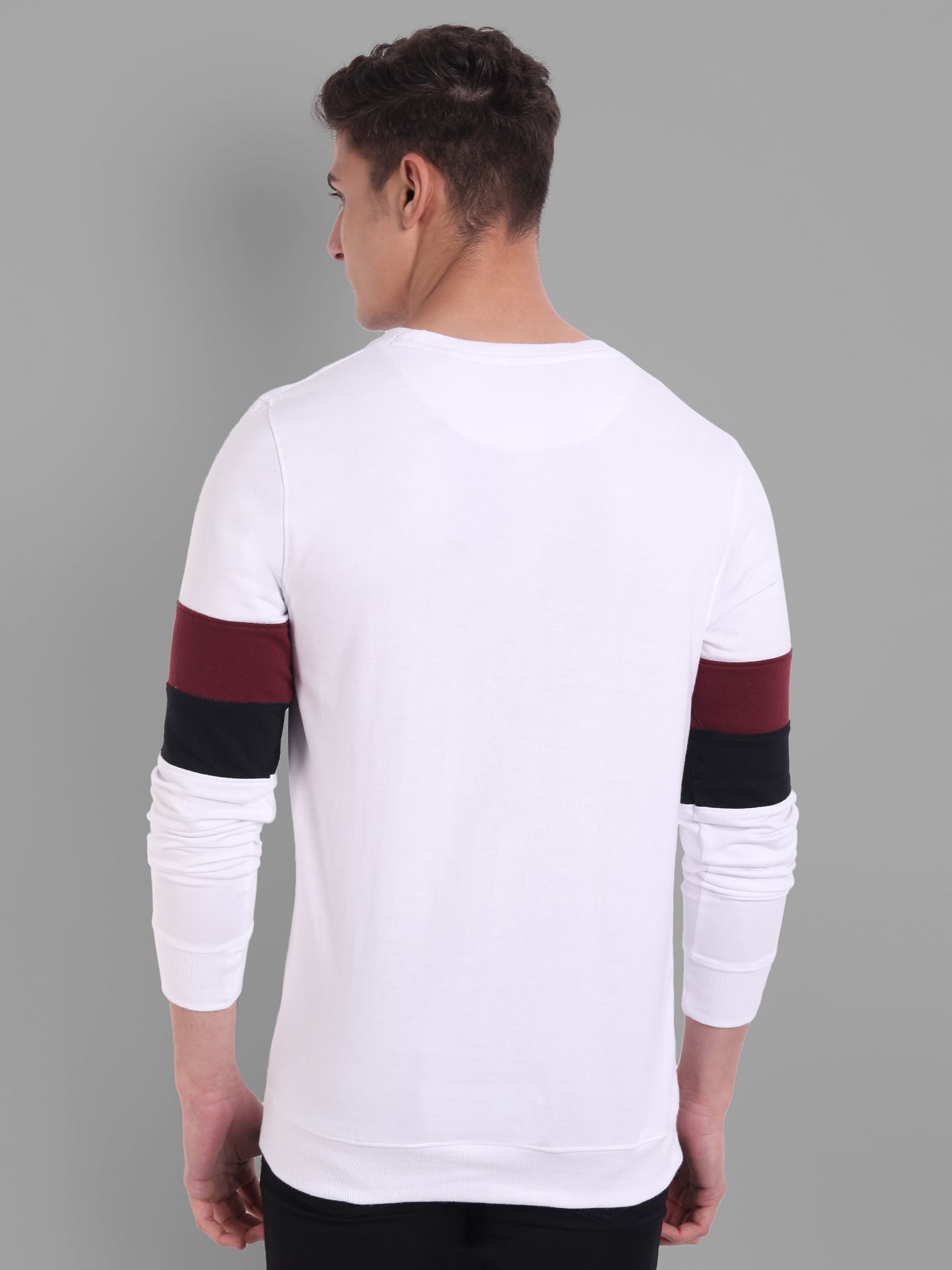Men White Embroidered Sweatshirt