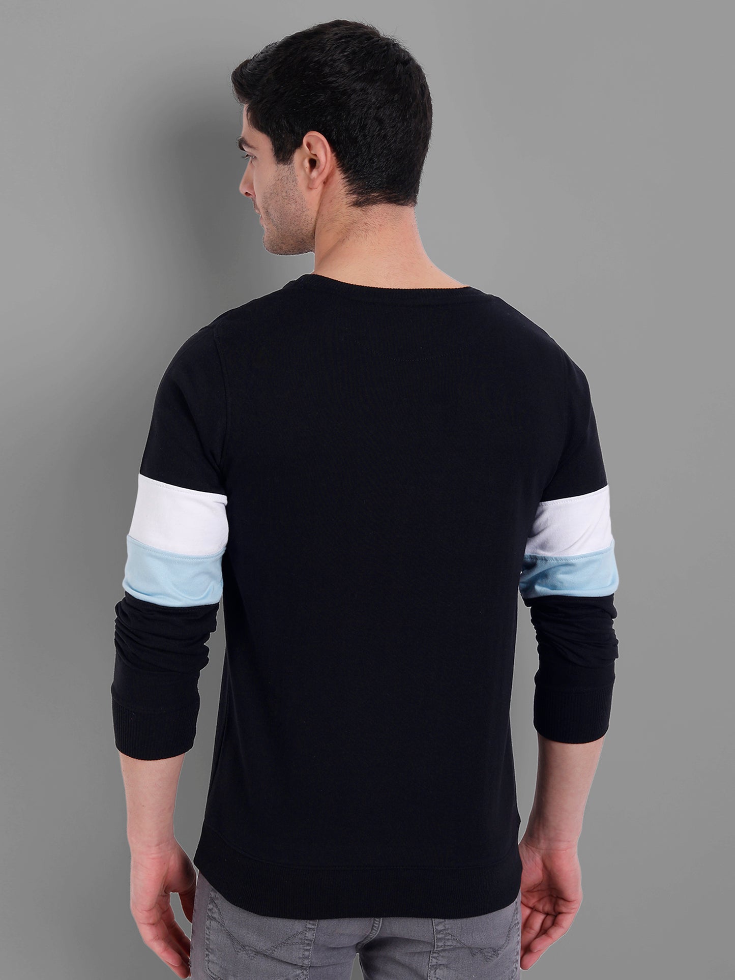 Men Black Embroidered Sweatshirt