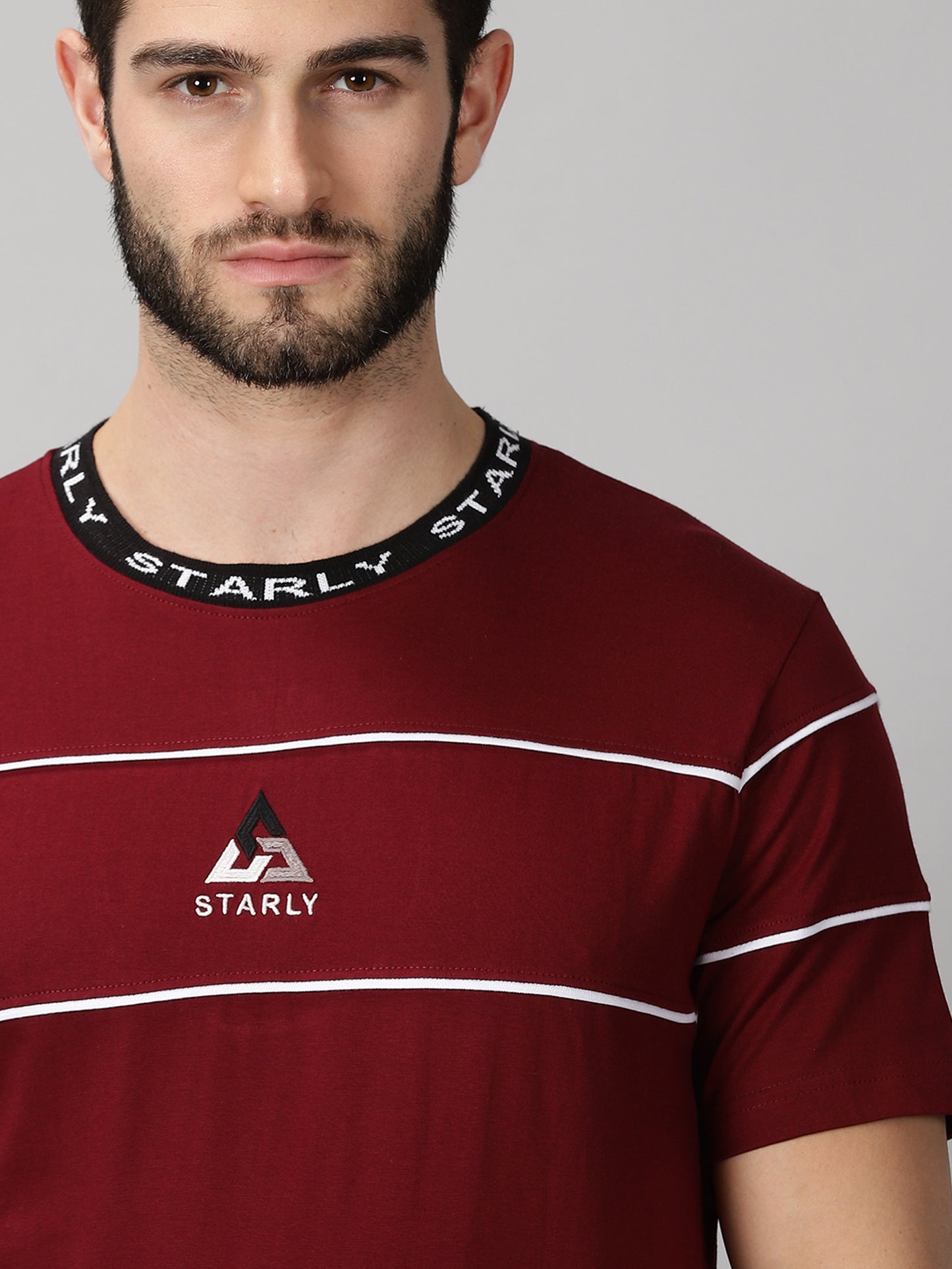 Piping Maroon T-Shirt