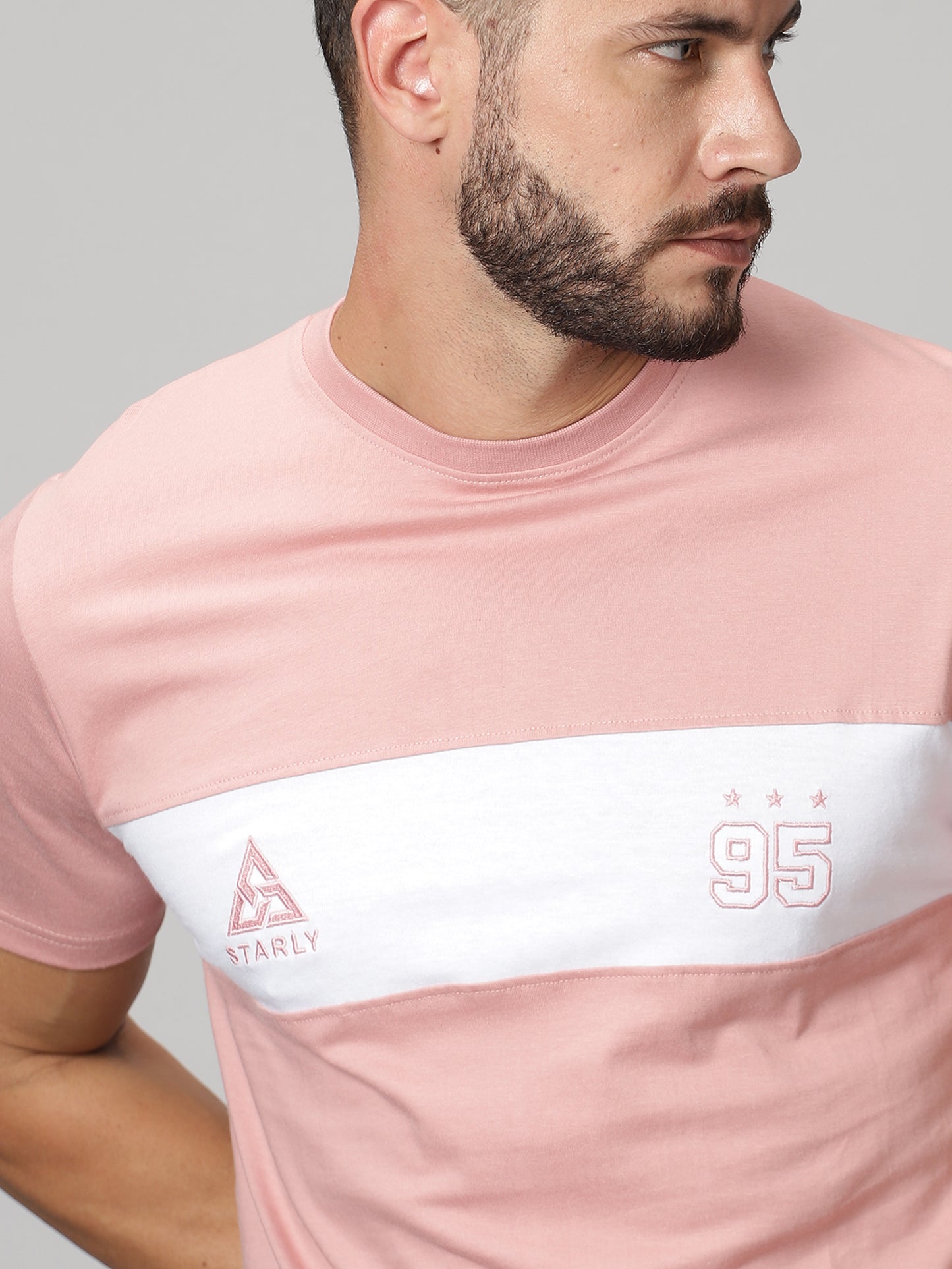 ColourBlocked T-Shirt: Peach