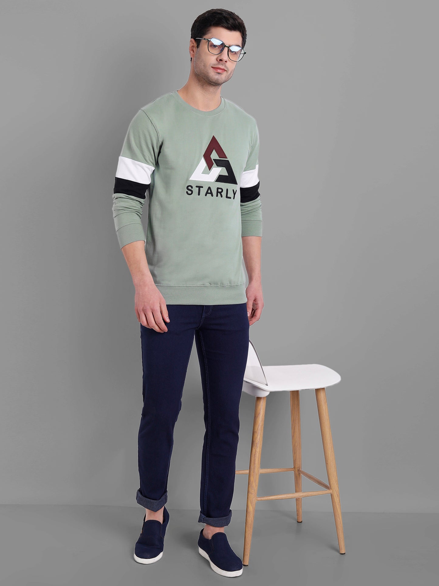 Men C-Green Embroidered Sweatshirt